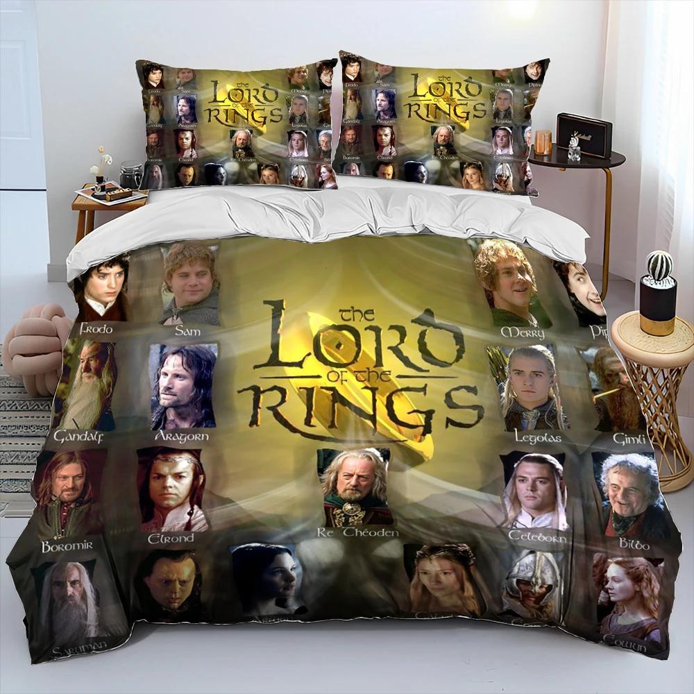 L-Herr der Ringe H-Hobbit Bettwäsche-Set, Bettdeckenbezug Bett-Set Steppdeckenbezug Kissenbezug, King Queen Size Bettwäsche-Set Kinder