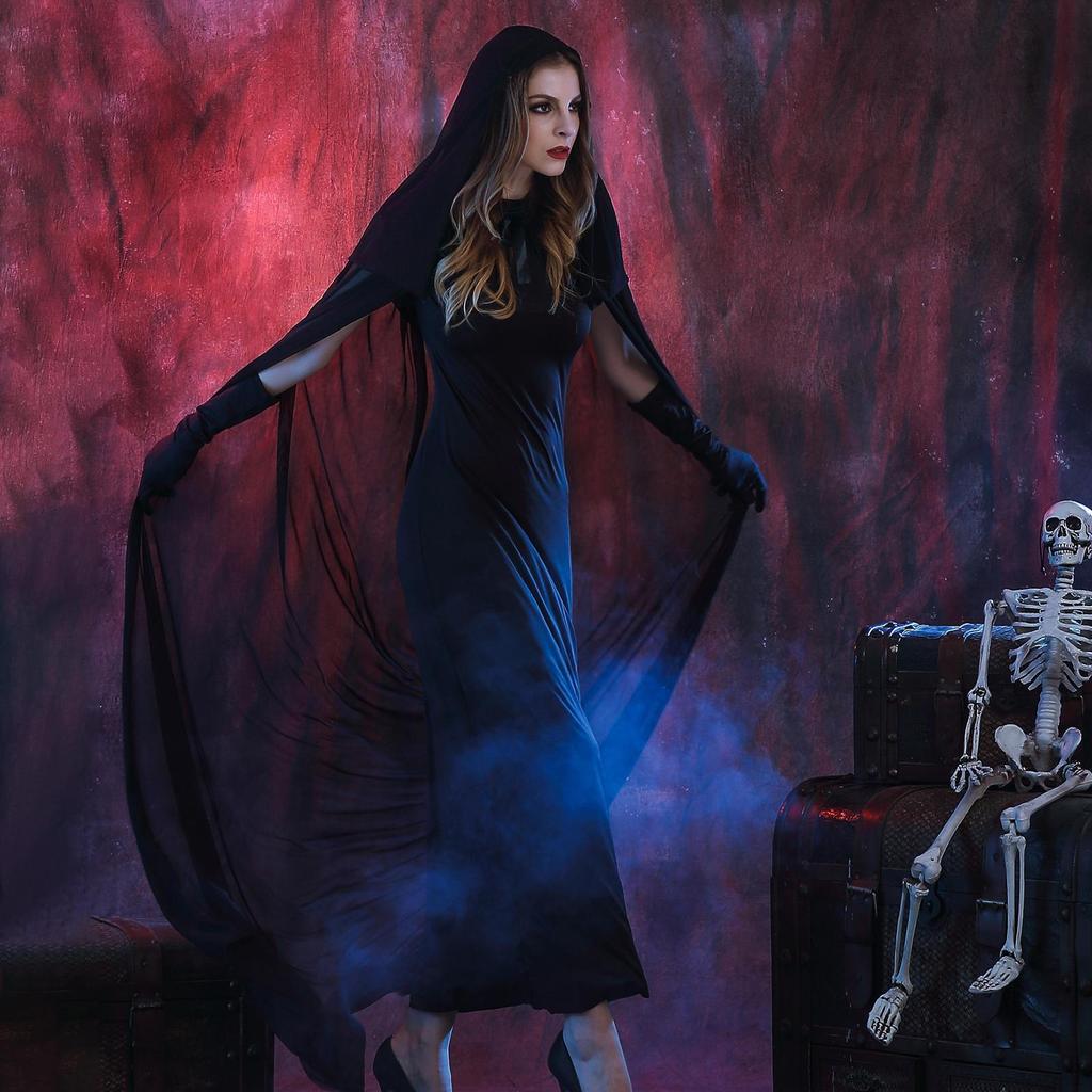 Black Witch Costume for Women Halloween Vampire Dress