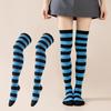 Damen Overknee Socken mit Kreuzstreifen für Halloween, Weihnachten, Karneval, Tanz und Japanische Festivals