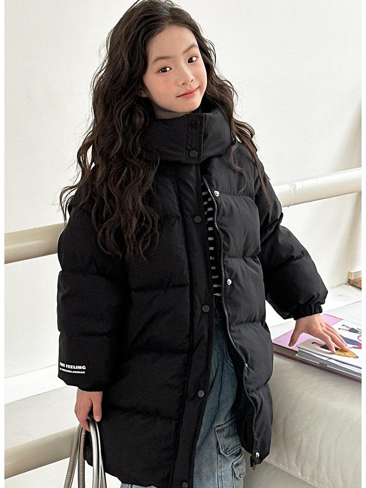 Palton de iarnă de lungime medie, căptușit cu bumbac, stil coreean, pentru băieți și fete, 2025