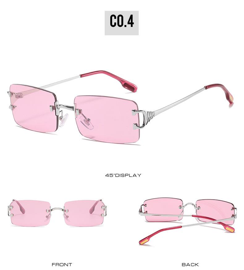 Trendy Women's Small Square Frameless Sunglasses: Fashionable & Versatile