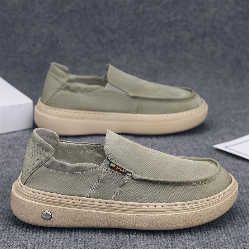 Summer Ice Silk Cloth Cover Feet Canvas Shoes Casual Driving Lazy Shoes Platform Sports