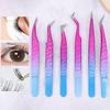 Tweezers For Eyelash Extension Colorful Stainless Steel Superhard Tweezers High Precision Anti-Static Makeup Tweezers