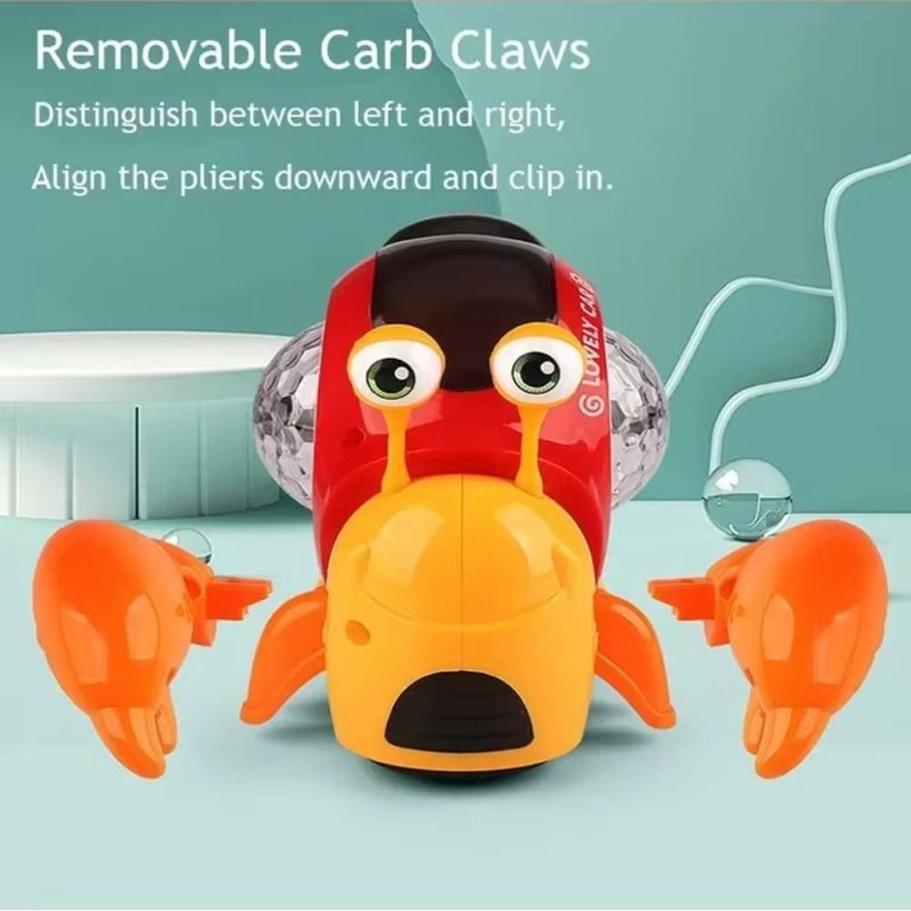 Plastic LED Light Crab Walking Toys With Music Crawling Crab Sensory Toy Kids