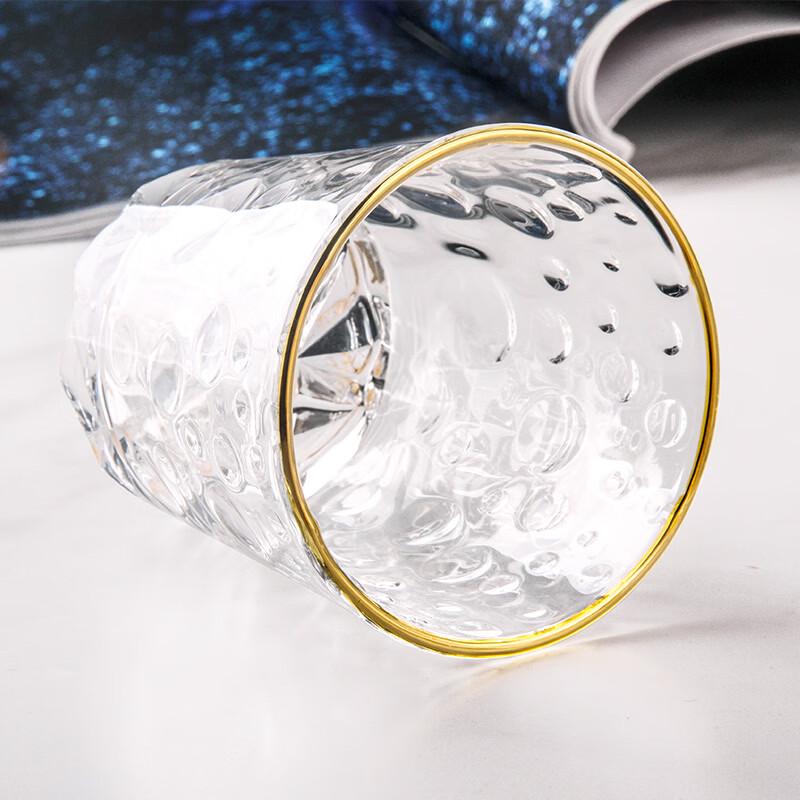 Flavinmci Carved Transparent Flame Whiskey Glasses, Set of 6