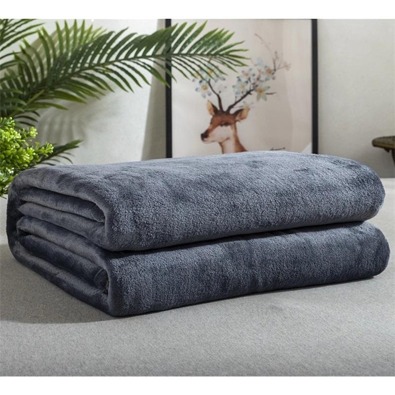 Flannel Blanket Summer Air Conditioning Throw Soft Fleece Office Nap Blanket Single Layer Double Sided Plush All Season Blanket