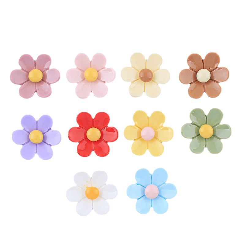 Glossy Six-Petal Flower Resin Accessory: DIY Cream Glue Phone Case Ornament, Hair Clip, and Drop Oil Headdress Material.