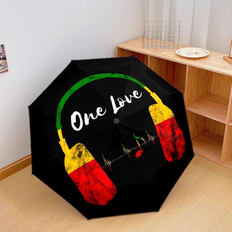 1PC Music Theme Umbrella Portable Folding Umbrella Iron Frame Hole Bone Structure Outdoor Home Umbrella A22