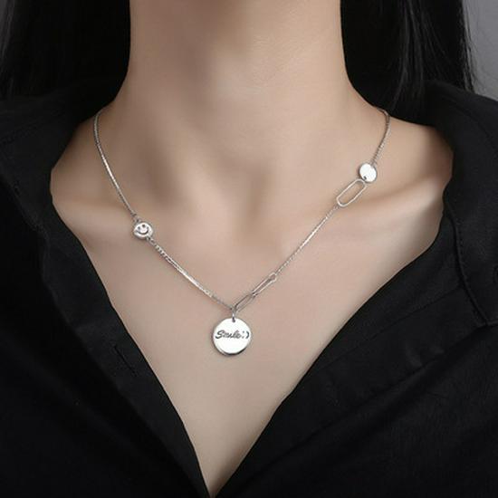 Trendy Korean Retro Star & Letter Layered Necklace for Women