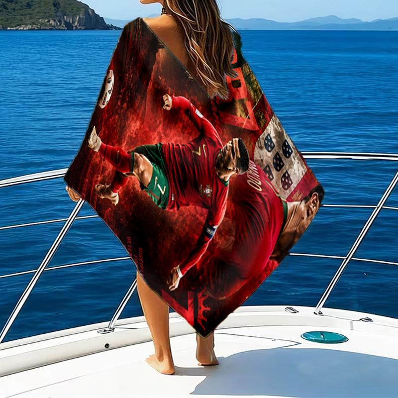 Man United Soccer Action Beach Towel - Soft, Absorbent Microfiber, Lightweight, Ideal for The Beach, Parties, Travel, Camping fan gifts