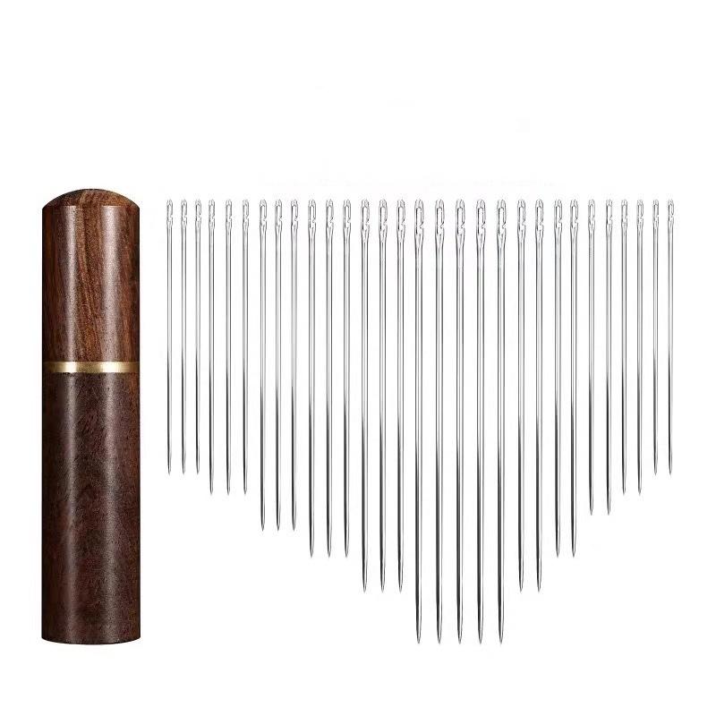 30pcs Hand Sewing Needles Elderly Stainless Steel Quick Automatic Self-Threading Needle Stitching Pins DIY Punch Needle Threader