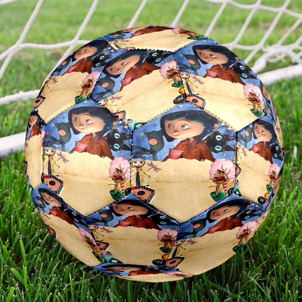 Coraline Print Size 5 Soccer Ball, Standard Match Football for Sports Game and Team Practice, Ideal Gift for Soccer Fans