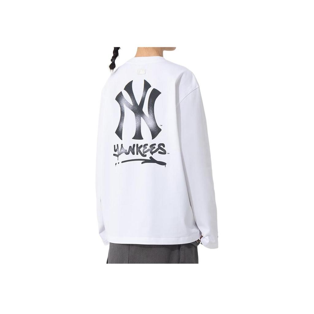 MLB New York Yankees Fashion Comfortable Soft Skin-Friendly Breathable Classic Logo Long Sleeve T-Shirt Unisex T-Shirt White 3ATSB0351-50WHS