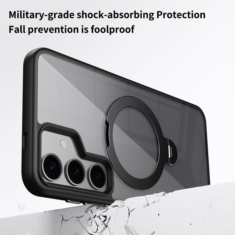 For Samsung Galaxy S24 Magnetic Case Kickstand TPU+Acrylic Phone Cover