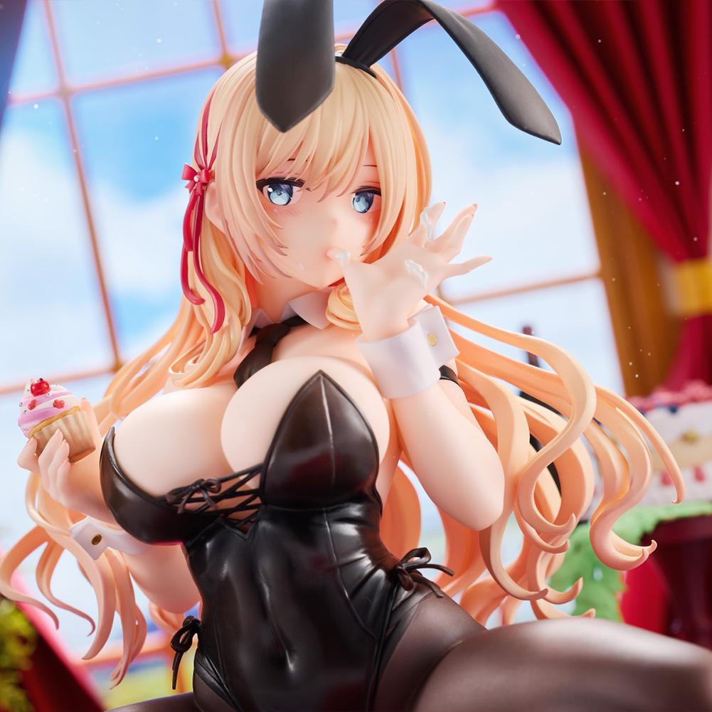 Original illustration figure Bunny Girl-chan squat action figures Baniga-chan figurine Doll PVC Model ornament Statue Gifts 18cm