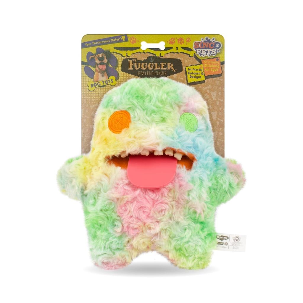 FUGGLER Ooger Booger Multicolored Squeaky Dog Authentic Toy,