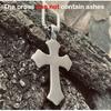 Cool Mens Biker Catholic Cross Pendant Necklace For Men Ashes Stainless Steel
