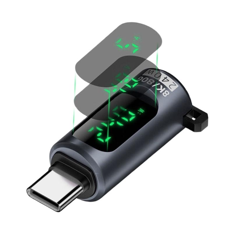 Highly Speed 80Gbps USB 4.0 Adapter with Digital Display USB Connectors for Voltages and Current Monitoring with Switching