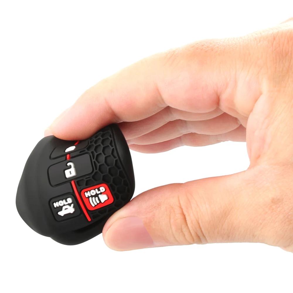 Silicone Remote Key Case Fob Shell Cover for Toyota Aqua Ractis Vitz RAV4 HiAce Land Cruiser Skin Holder 2 Button 2010-2019