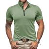 Men's New Outdoor Sports Short Sleeve Zipper Shirt American Standing Collar High Spring Quick Dry Short Sleeve T-shirt