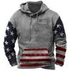 Felpa con cappuccio da uomo USA. Grafica con bandiera Top vintage Felpa con cappuccio da uomo Abiti oversize Pullover Felpa con cappuccio ampia da strada casual