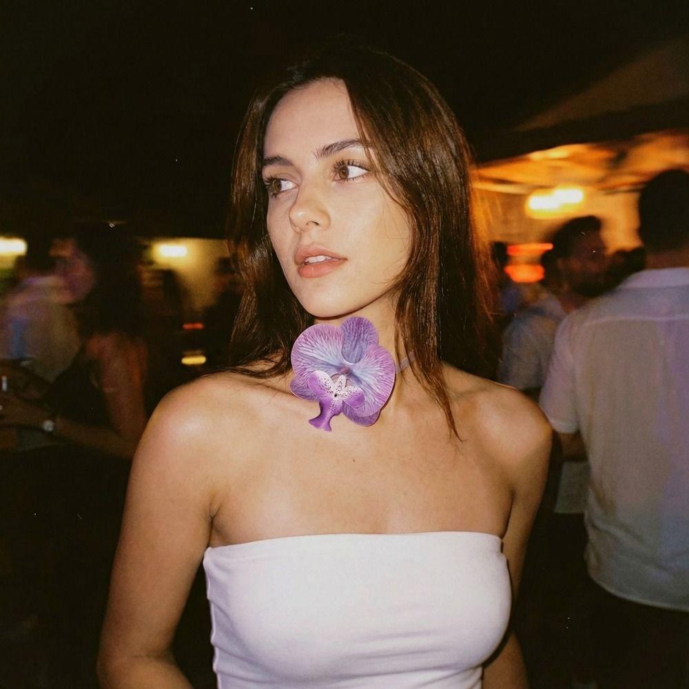 Charm Phalaenopsis Collarbone Chain High-end Flower Choker Personalized Design Beach Jewelry  Women