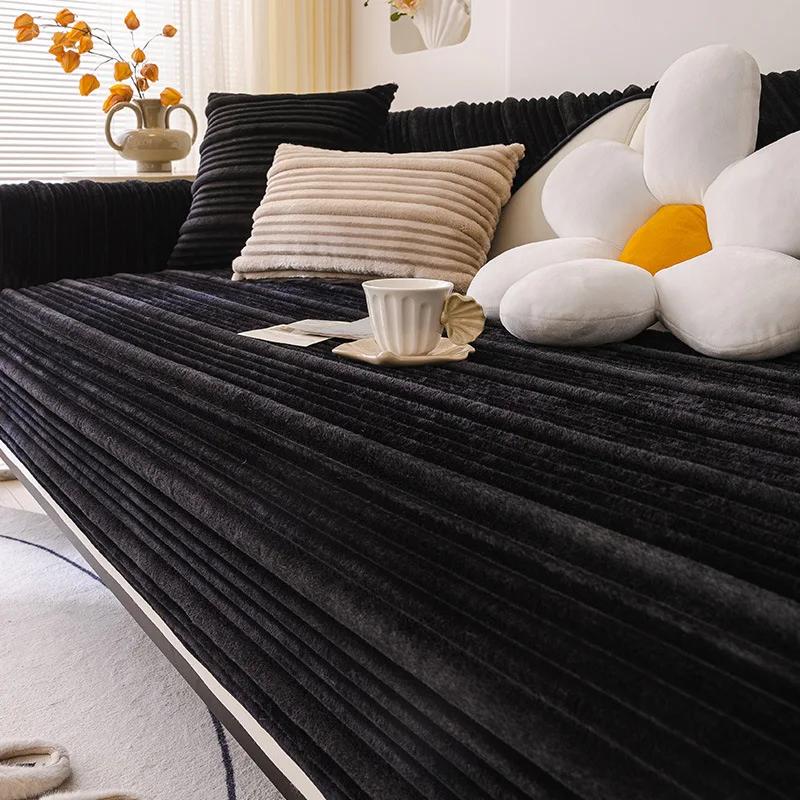 

Плюшевая подушка для дивана из овечьей шерсти, новая утолщенная универсальная подушка на четыре сезона, противоскользящий чехол, ткань для чехла, полотенце 45x45 pillowcase