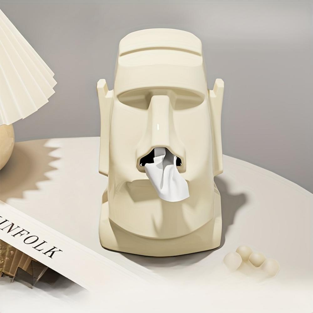 

Статуя Моаи Подставка для наушников 3 в 1 Креативная коробка для бумажных полотенец Декор для автомобиля