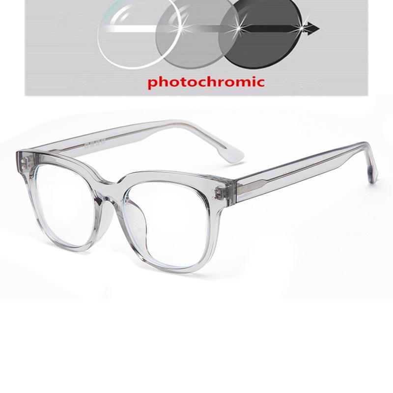 Anti Blue Rays Oval Prescription Glasses For The Nearsighted Women Men Myopia Photochromic Spectacles 0 -0.5 -0.75 To -6.0