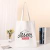 New Female Bag Shopping Bags Shoulder Bag Foldable Reusable Casual Thank You Mistress Print Canvas Student Portable Handbags
