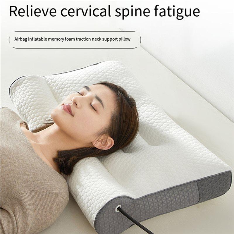Adjustable Cylindrical Firmness Inflatable Traction Cervical Pillow, Cervical Traction Pillow Core Included
