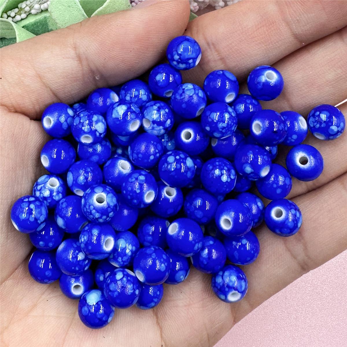 

Товары для домашней вечеринки, маленькие бусины, свободные бусины, 50 шт., модные цветные акриловые ожерелья диаметром 8 мм, аксессуары для изготовления браслетов «сделай сам» королевский синий