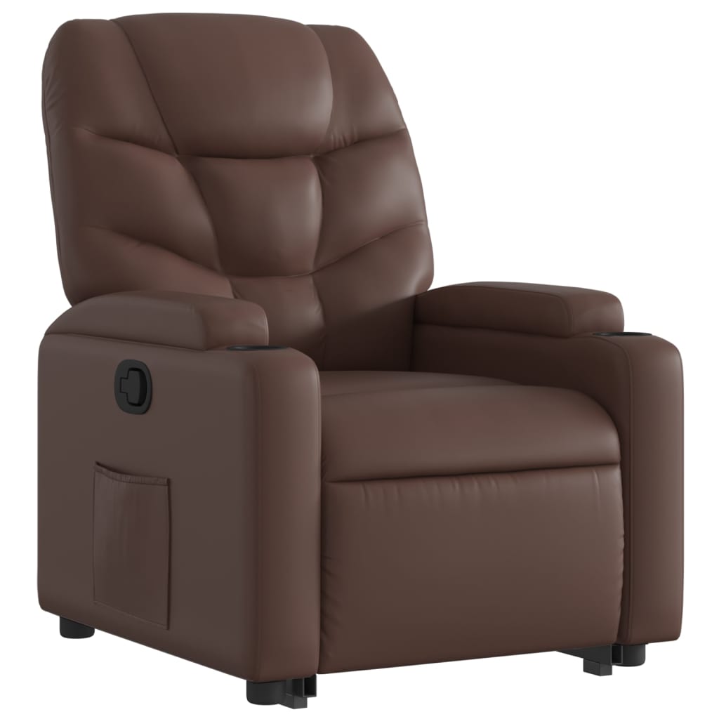 Vidaxl Lift and Recline Armchair, Brown, Faux Leather Upholstered