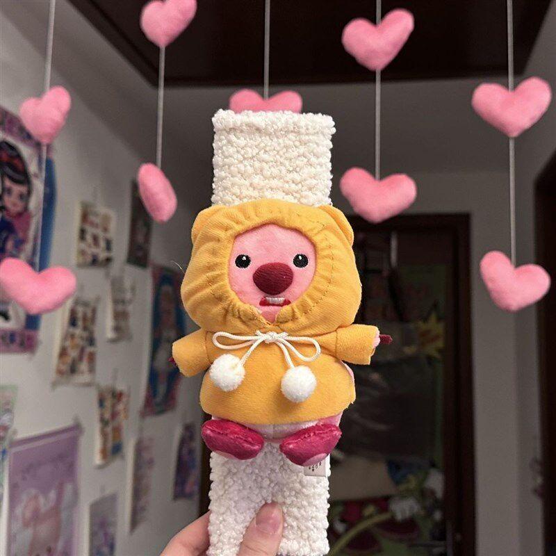 Loopy Little Beaver Car Seatbelt Shoulder Pad Protector Anti-Wear Clothing Soft Women s Anti-Neck Strain Decorative Accessory Raincoat Loopy + 1 White Teddy Velvet Shoulder Pad