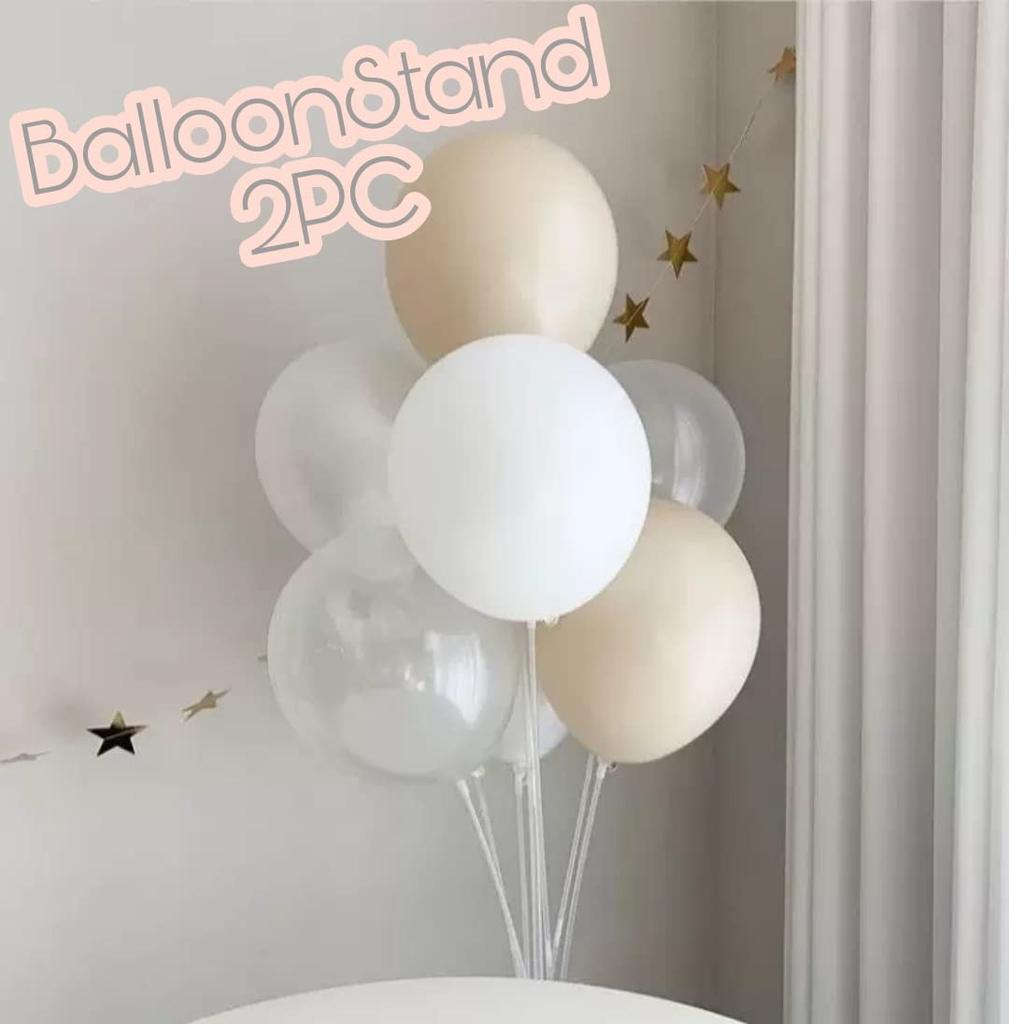 Set aus 2 Ballonständern und Ballons, Perfekt für Weihnachten, Geburtstage, Hochzeiten und Partys, in einfachen, natürlichen Farben (Natürliches Weiß)