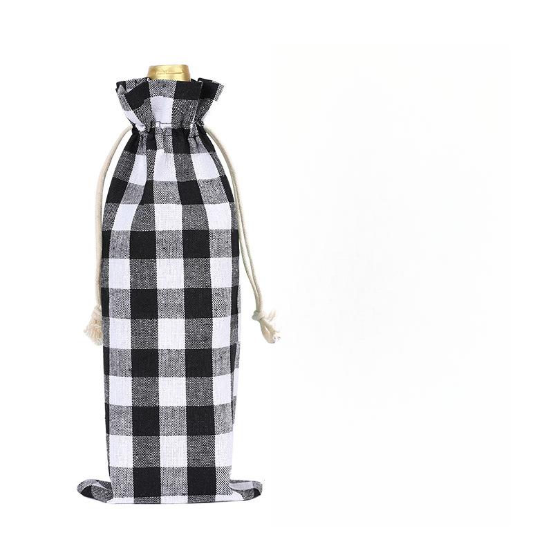 

10pcs Christmas Checkered Drawstring Bags Linen Wine Bottle Bags Set Tags Red Wine Linen Bags Drawstring Drawstring Packaging Bags 10pcs белый