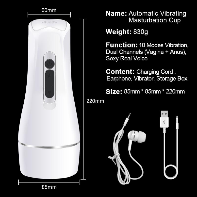 Vagina Anus Masturbator, Auto Saugen Stöhnen Vibration Masturbationsbecher, Orgasmus Sexmaschine Echte Muschi Erwachsenen Sexspielzeug für Männer