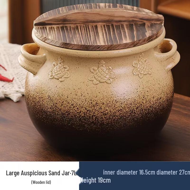 Traditional Clay Pot with Wooden Lid