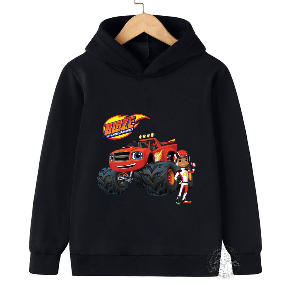 Boys Super Cool Blaze and the Monster Machines Printed Warm Hoodie Kids Fall and Winter Casual Fashion Soft Sweatshirt