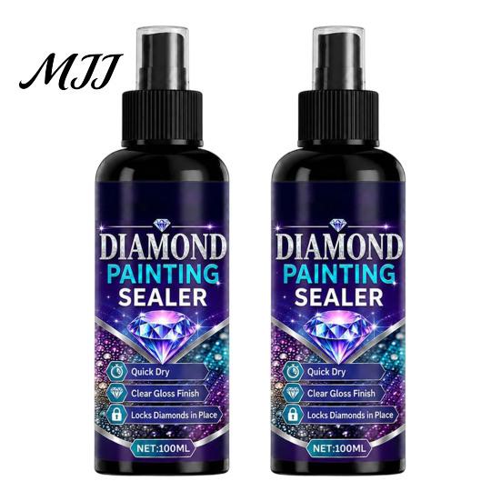 Sealer Spray for Faux Diamond Art 2Pcs Sealer, 100ml Rhinestone Painting Spray, Quick Dry Glue Gloss Finish Sealant, Clear Protective