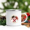Snowman Printed Mug Enamel Coffee Milk Juice Cup white Handle Wine Beer Mugs Banquet Table Decorations Winter Christmas Eve Gift