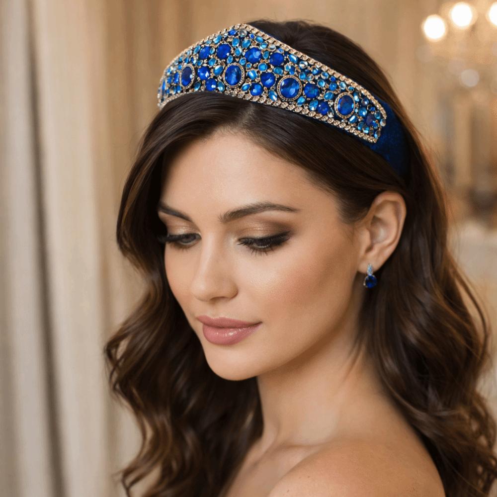 Shiny Rhinestone Headband Wide Brim Baroque Headdress Bling Bling Women Hair Hoop  Wedding