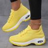 Fashion Women Platform Shoes Knitted Running Sports Shoes Anti-slip Air-cushion Sneakers Breathable Mesh Dancing Traveling Shoes