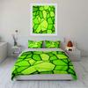 Green Abstract Geometric Pattern Bedding Duvet Cover Set Duvet Cover Pillowcases  (1*Duvet Cover 2*Pillowcases, without duvet insert)
