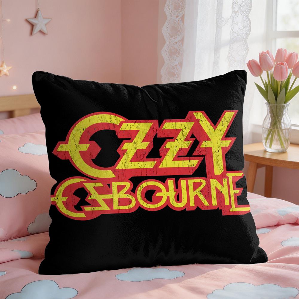 LOGO OOzzy Osbourne Cushion Cover Square Short Plush Pillow Case Living Room Sofa Home Decor Funda X