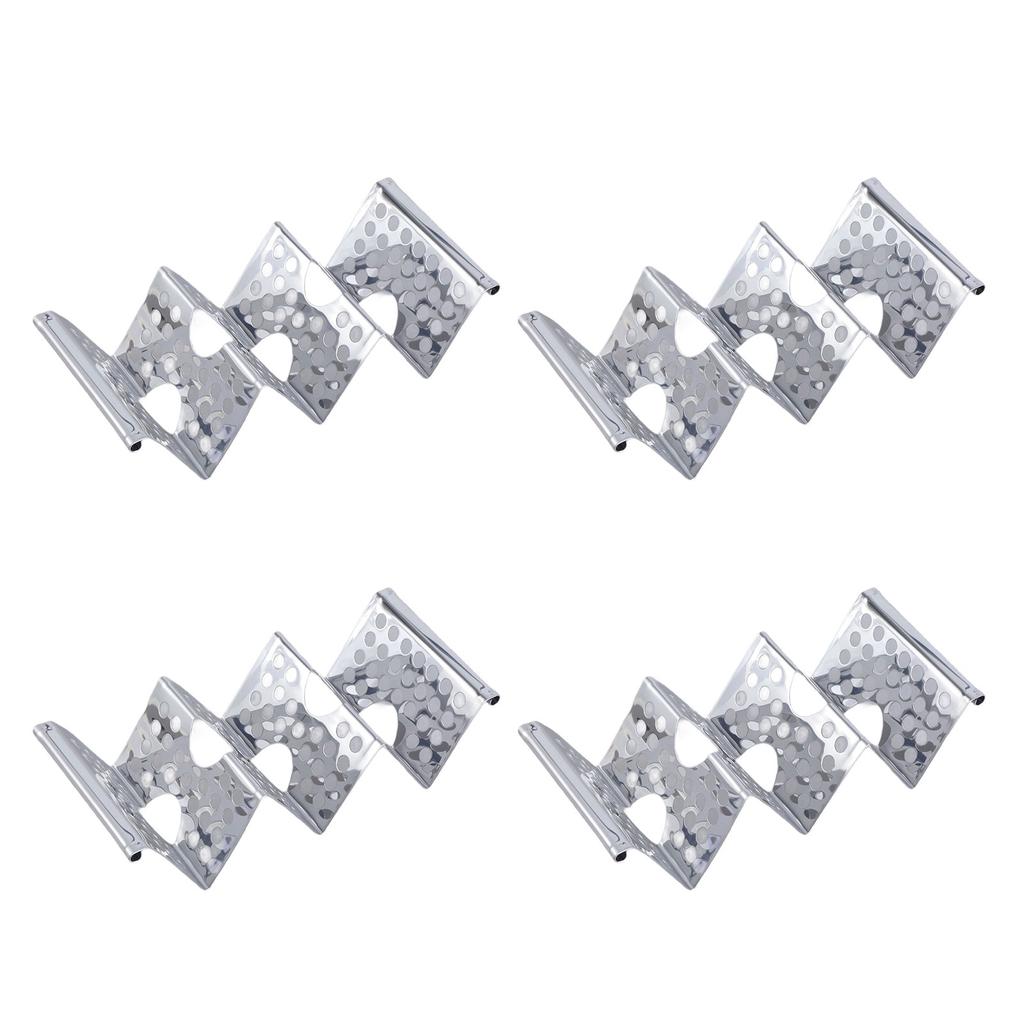 Set of 4 Stainless Steel Taco Racks Effective Taco Stands Holder for Professional Food Presentation at Home