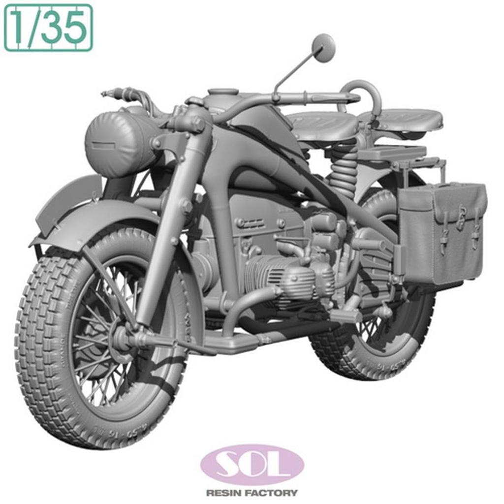 Sol Model WWII German KS750 Military Motorcycle 3D Printer Kit MM876 1/35 (Motorcycle)