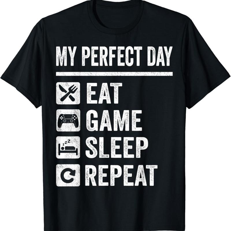 My Perfect Day Video Games T Shirt Funny Cool Gamer