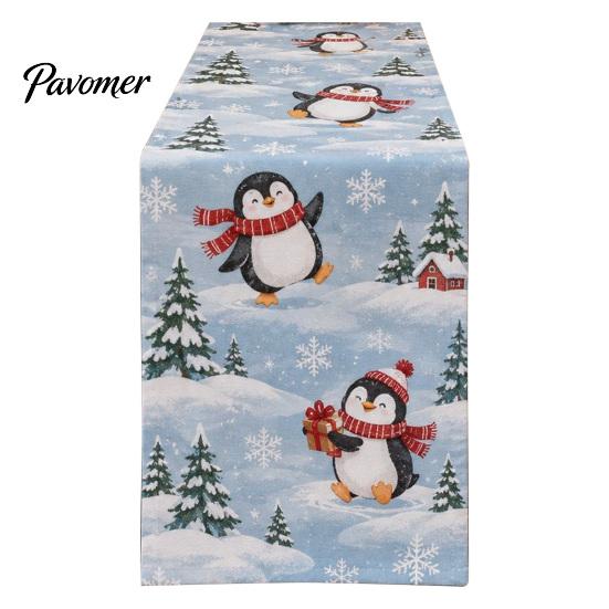 Holiday Table Linen Christmas Flower Runner, Holly Berries Dining Decor, Poinsettia Gingerbread Gift for Friends Man Festive Runner Party Decor Indoor