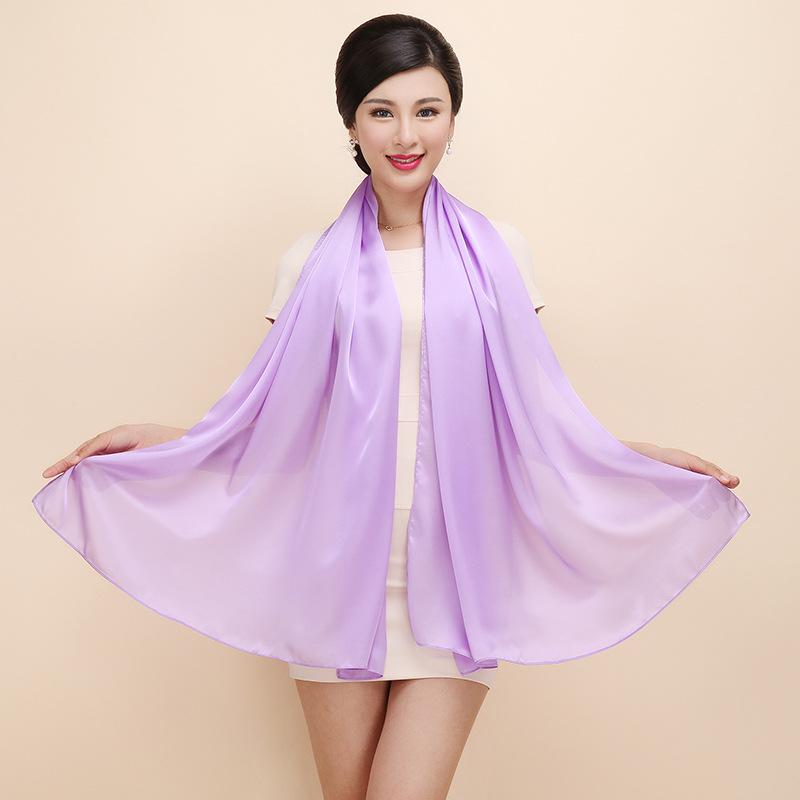 Luxury Brand Summer Solid Pure Silk Scarf Women Long Large Size Soft Wrap and Shawls Bandana Beach Hijab Head Female Foulard